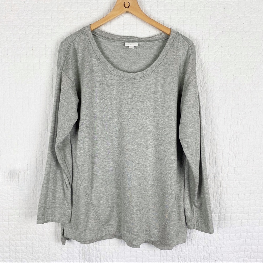 J Jill FIT Long-Sleeve Gray Hi-Low Top Size:  L